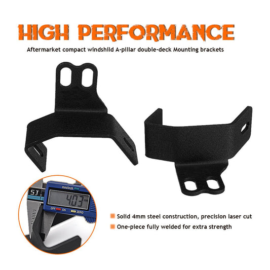 Chelhead A Pillar Roll Bar Dual Led Working Pod Lights Mounting Brackets Compatible with 2014 - 2019 Polaris RZR XP 1000 & 2015 - 2019 RZR 900 - Chelhead