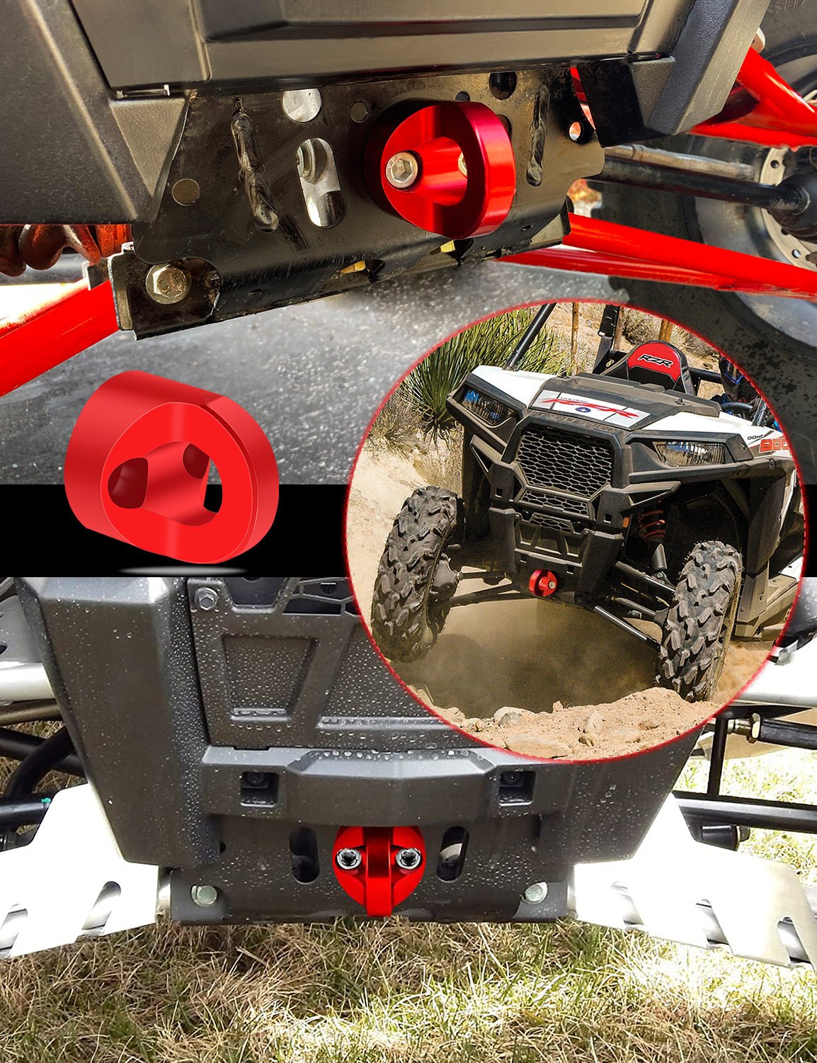 Chelhead RZR Front Hook With D Ring Shackle, Aluminum Towing Hook Accessories Compatible with Polaris RZR XP 1000 900 RZR S 1000 - Chelhead