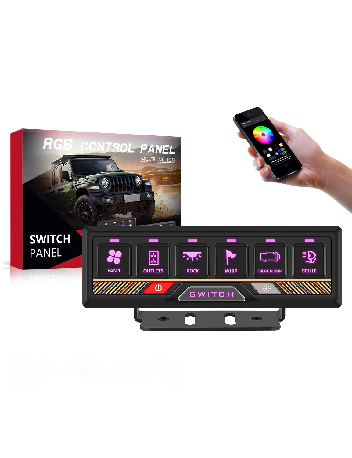 P2 8 Gang RGB Switch Panel | Smart Solid State Control System for Off-Road, RV & Marine