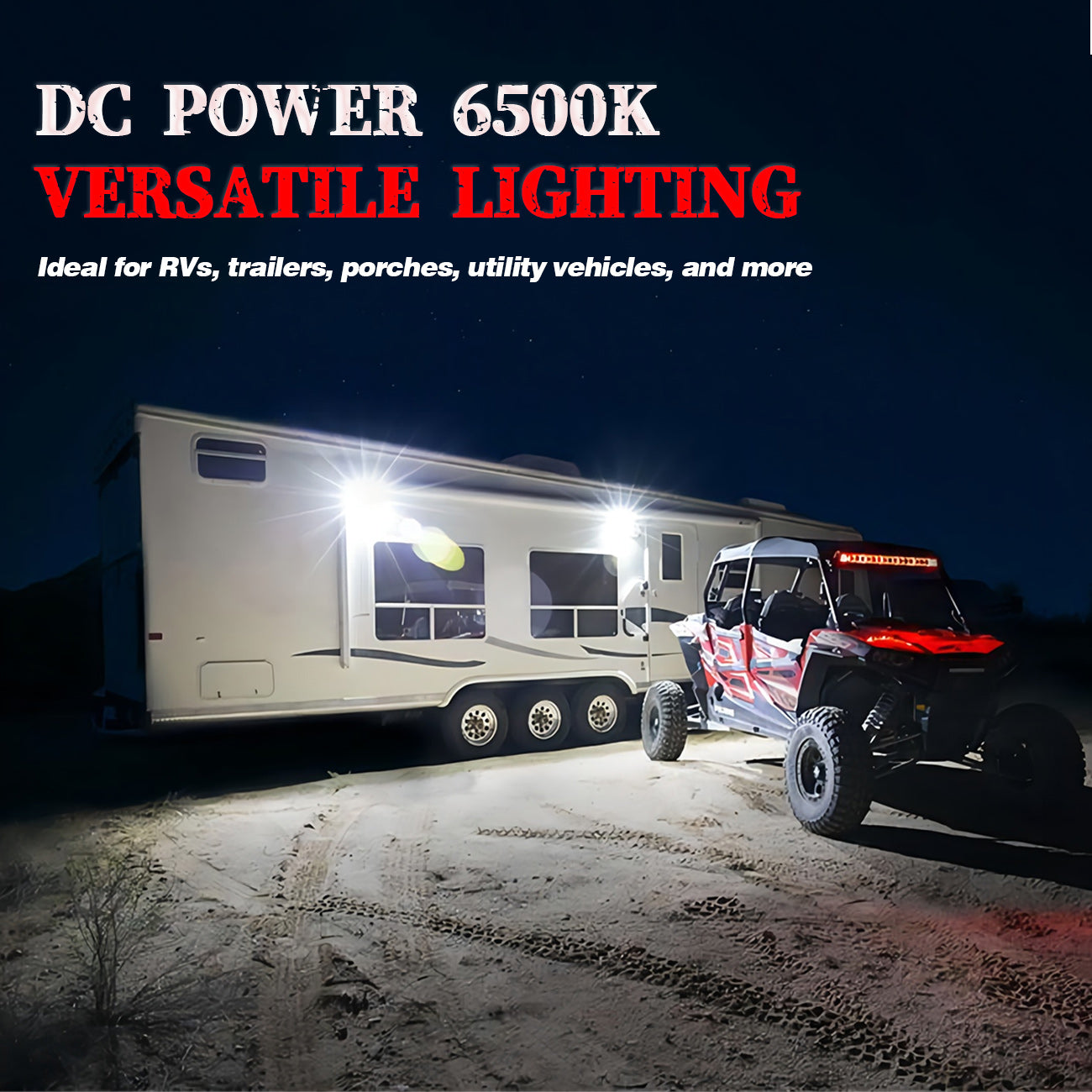 Chelhead Led Scene Light, 12V Aluminum Waterproof Exterior Light Compatible with RV Outdoor Camper Trailers Truck Porches Towing 5th Wheels Utility Vehicles