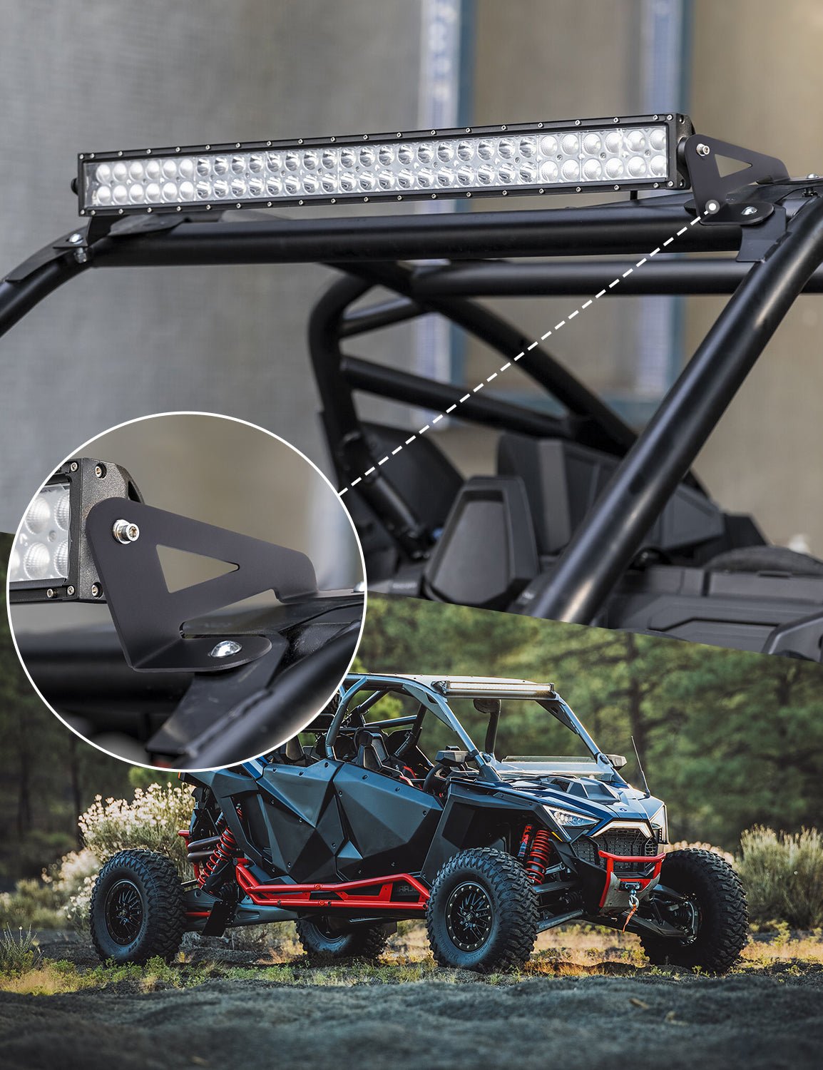 Bar Mounting Bracket for 32 Inch Curved Light Bar Compatible with 2022 - 2023 Polaris RZR Pro R 4 Visit the Chelhead Store - Chelhead