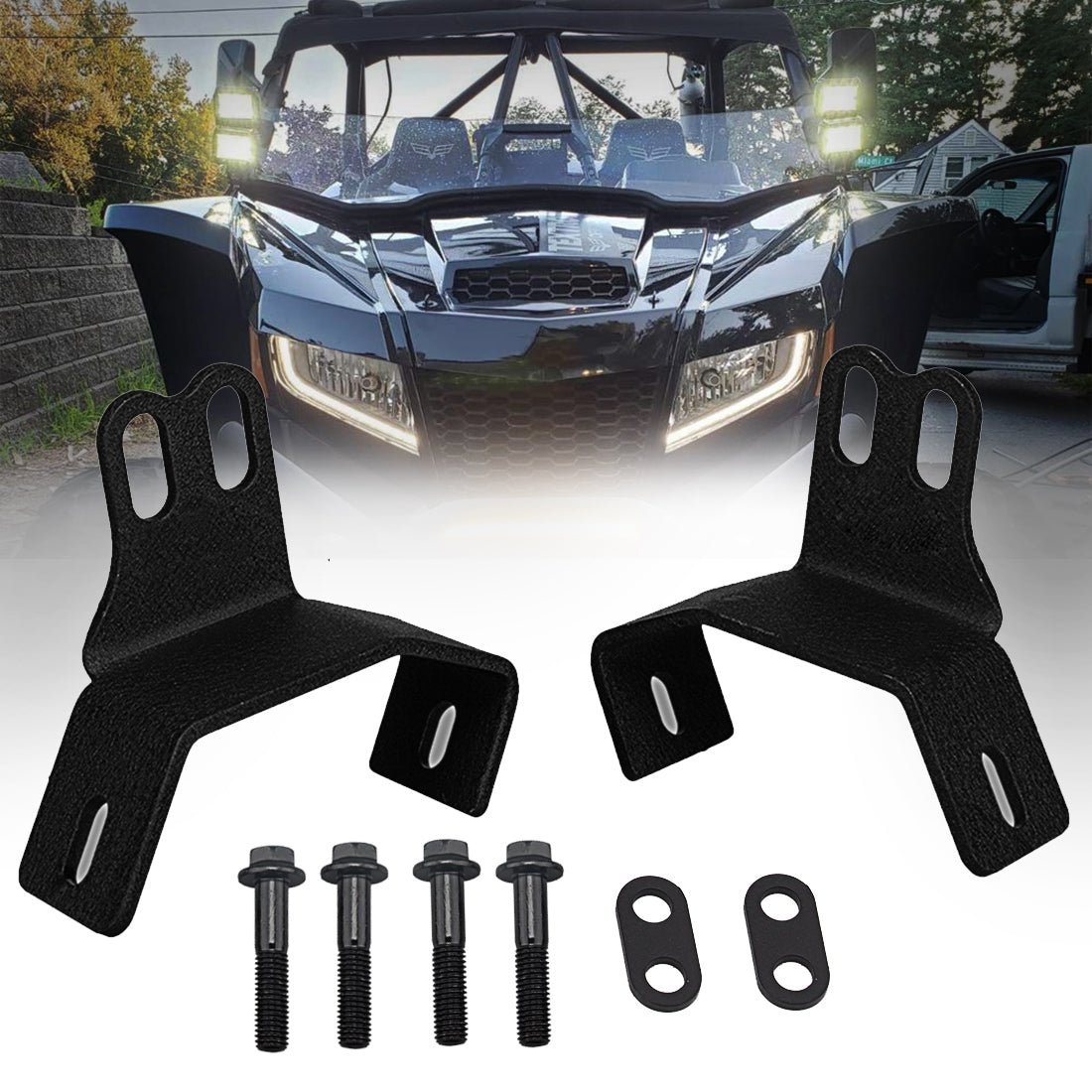 Chelhead A Pillar Roll Bar Dual Led Working Pod Lights Mounting Brackets Compatible with 2014 - 2019 Polaris RZR XP 1000 & 2015 - 2019 RZR 900 - Chelhead