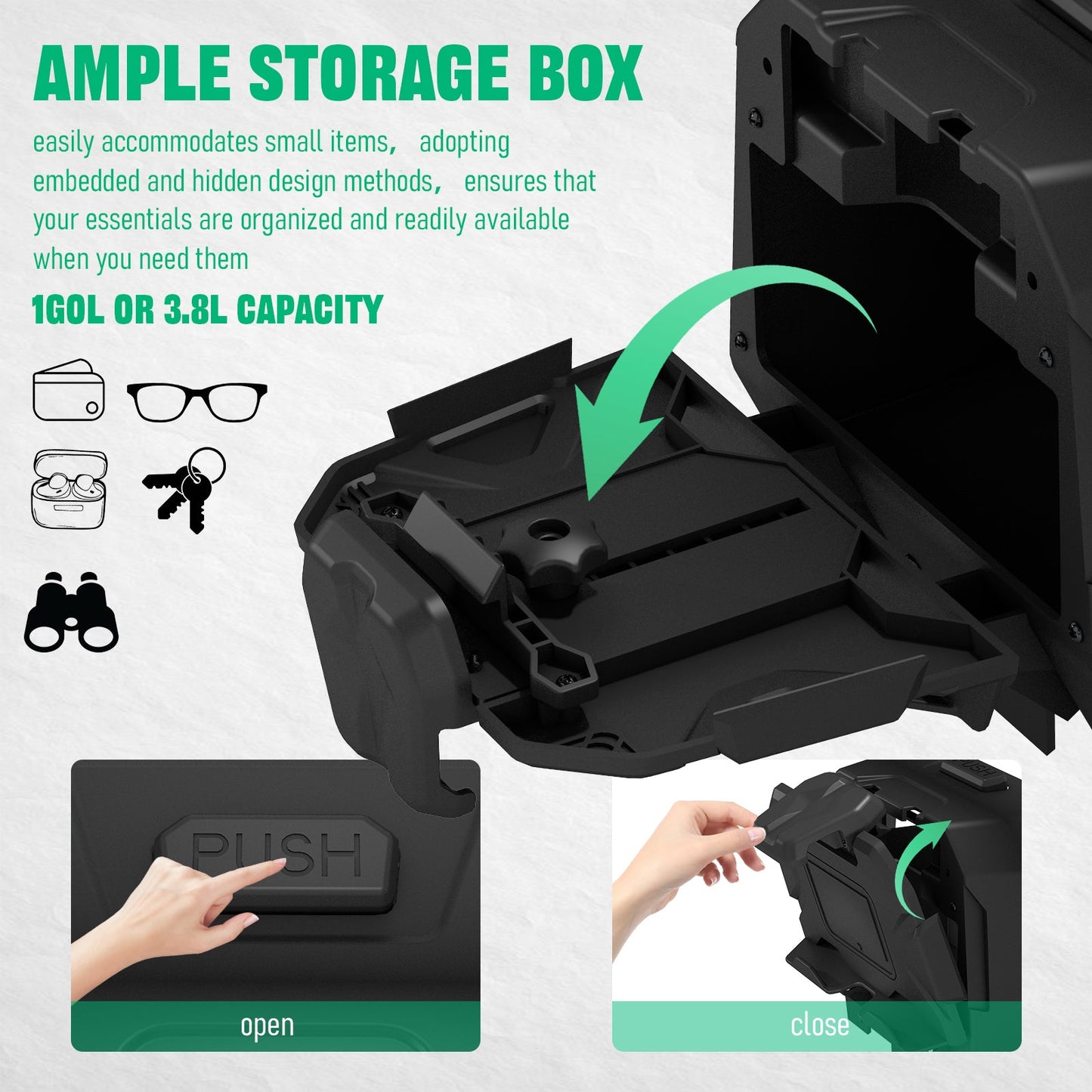 Chelhead Electronic Device Phone Mount Adjustable Electronic Device Tablet Holder Compatible with Polaris RZR PRO XP/XP4 2020 - 2024 RZR PRO R/Turbo R R4 GPS Holder with Black Storage Dash - Chelhead