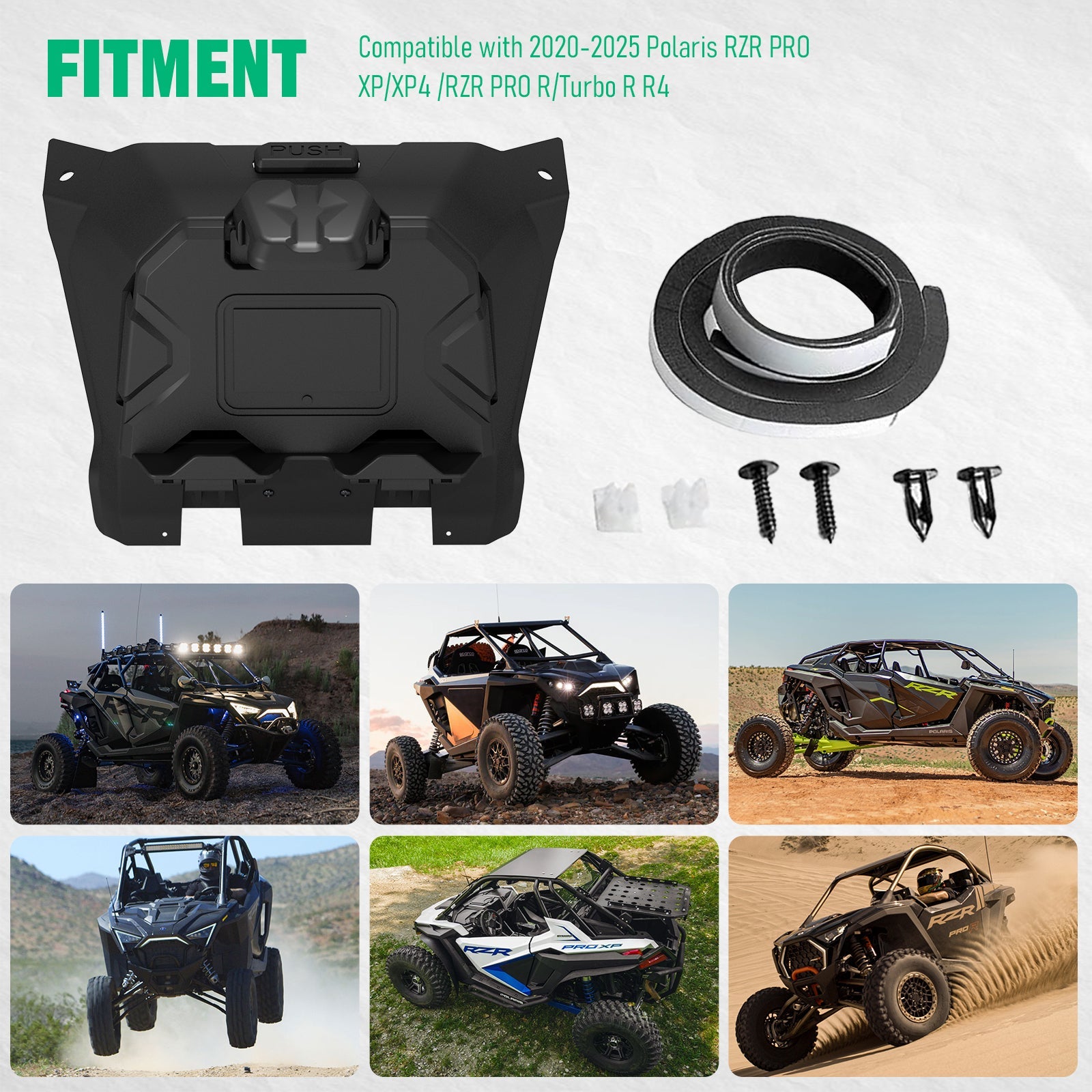 Chelhead Electronic Device Phone Mount Adjustable Electronic Device Tablet Holder Compatible with Polaris RZR PRO XP/XP4 2020 - 2024 RZR PRO R/Turbo R R4 GPS Holder with Black Storage Dash - Chelhead