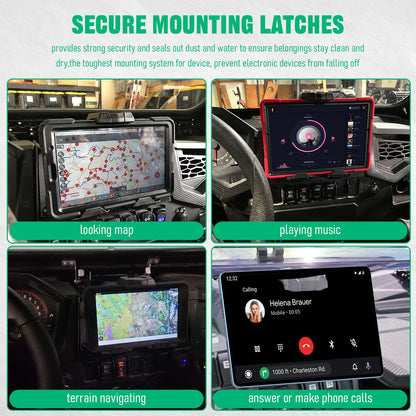 Chelhead Electronic Device Phone Mount Adjustable Electronic Device Tablet Holder Compatible with Polaris RZR PRO XP/XP4 2020 - 2024 RZR PRO R/Turbo R R4 GPS Holder with Black Storage Dash - Chelhead