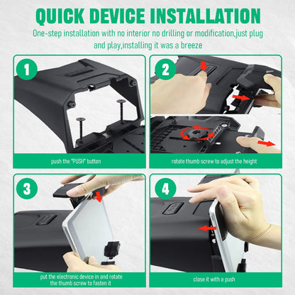 Chelhead Electronic Device Phone Mount Adjustable Electronic Device Tablet Holder Compatible with Polaris RZR PRO XP/XP4 2020 - 2024 RZR PRO R/Turbo R R4 GPS Holder with Black Storage Dash - Chelhead