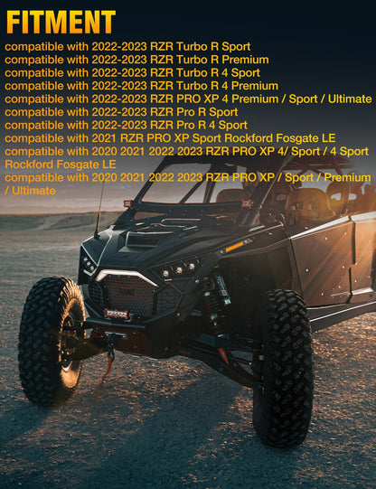 Chelhead RZR Front Accent Light, Led Fang Light Front Grille Compatible with RZR Pro R, RZR Pro XP 2020+ - Chelhead