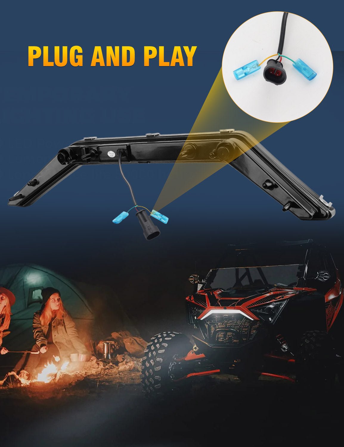 Chelhead RZR Front Accent Light, Led Fang Light Front Grille Compatible with RZR Pro R, RZR Pro XP 2020+ - Chelhead