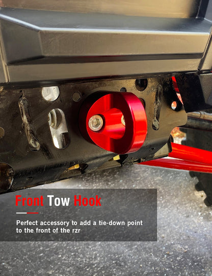 Chelhead RZR Front Hook With D Ring Shackle, Aluminum Towing Hook Accessories Compatible with Polaris RZR XP 1000 900 RZR S 1000 - Chelhead