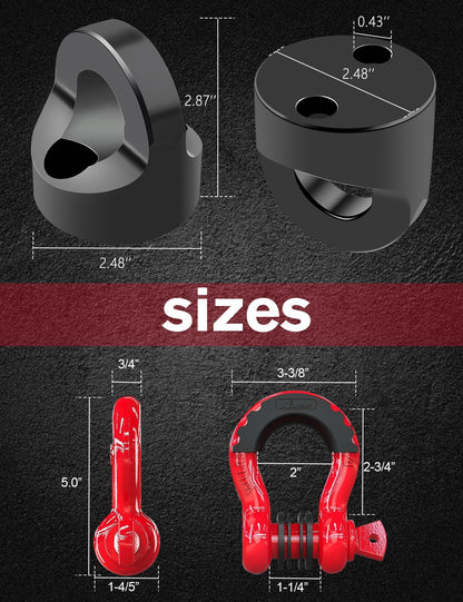 Chelhead RZR Front Hook With D Ring Shackle, Aluminum Towing Hook Accessories Compatible with Polaris RZR XP 1000 900 RZR S 1000 - Chelhead