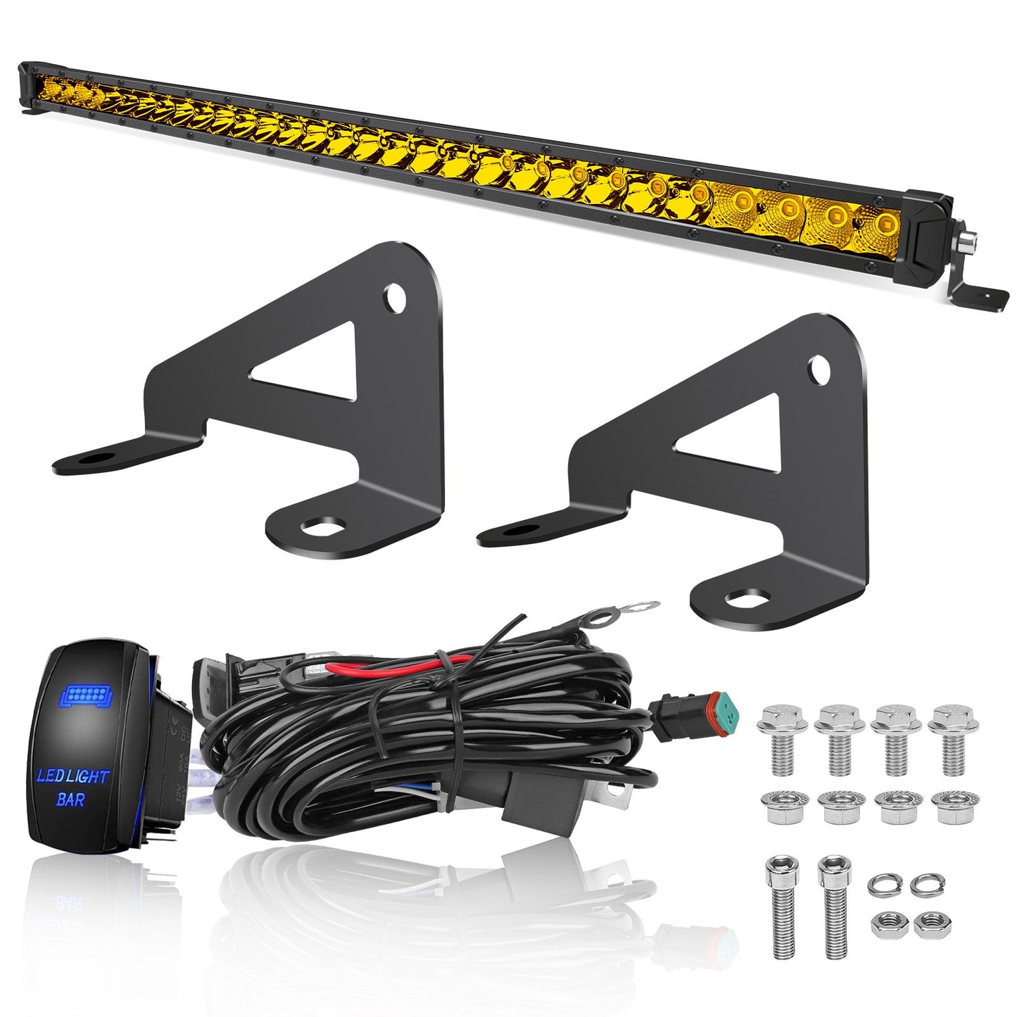 Chelhead RZR Led Light Bar Mount 30 Inch Combo Beam Led Lights with Mounting Brackets Rocker Switch Harness Compatible with Polaris RZR Pro R 2022+, Front Facing 30 - Inch LED Kit (White Light) - Chelhead