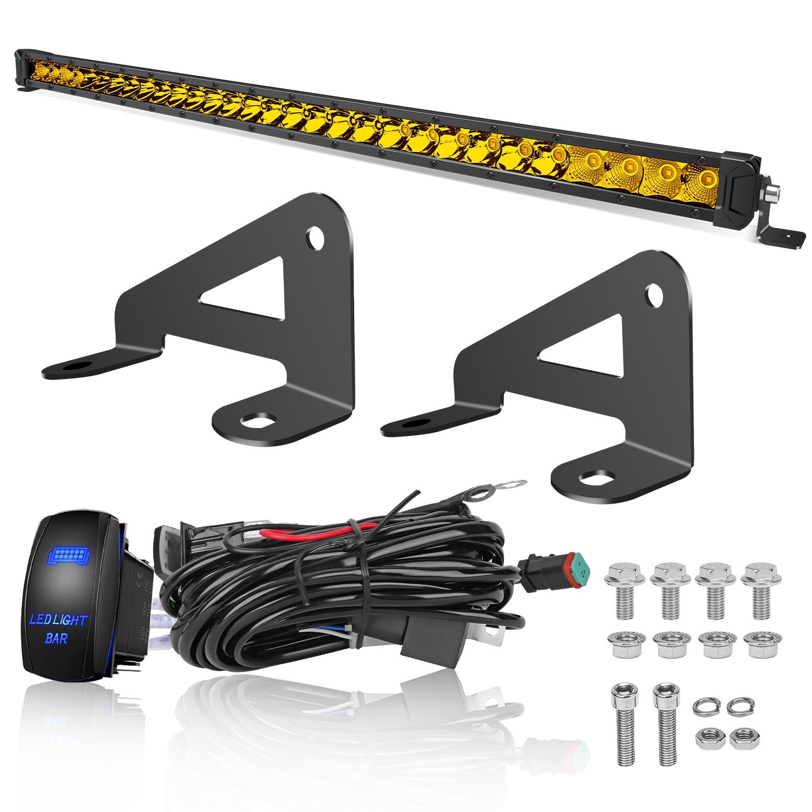 Chelhead RZR Led Light Bar Mount 30 Inch Combo Beam Led Lights with Mounting Brackets Rocker Switch Harness Compatible with Polaris RZR Pro R 2022+, Front Facing 30 - Inch LED Kit (White Light) - Chelhead