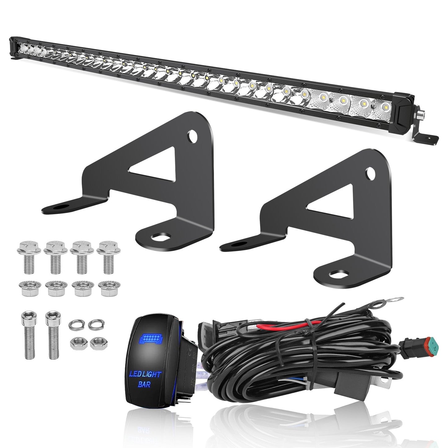 Chelhead RZR Led Light Bar Mount 30 Inch Combo Beam Led Lights with Mounting Brackets Rocker Switch Harness Compatible with Polaris RZR Pro R 2022+, Front Facing 30 - Inch LED Kit (White Light) - Chelhead