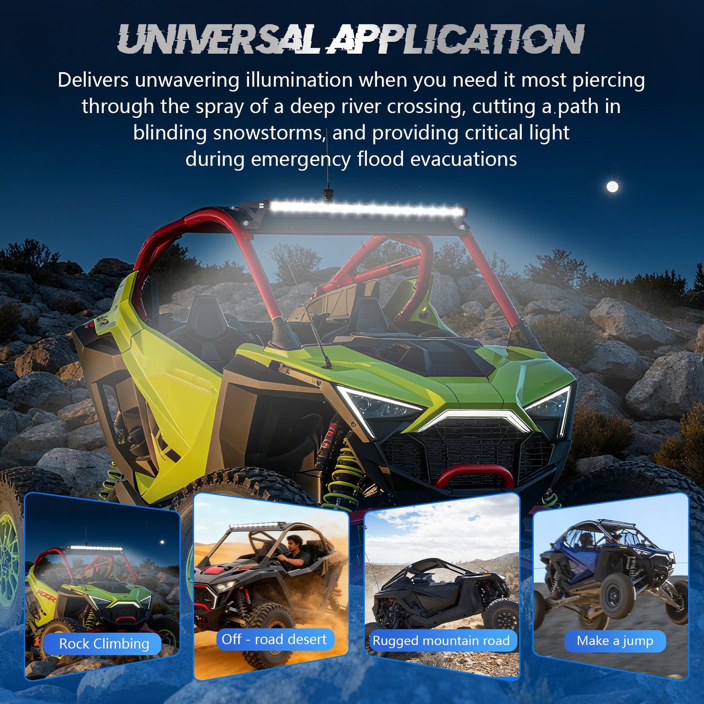 Chelhead RZR Led Light Bar Mount 30 Inch Combo Beam Led Lights with Mounting Brackets Rocker Switch Harness Compatible with Polaris RZR Pro R 2022+, Front Facing 30 - Inch LED Kit (White Light) - Chelhead