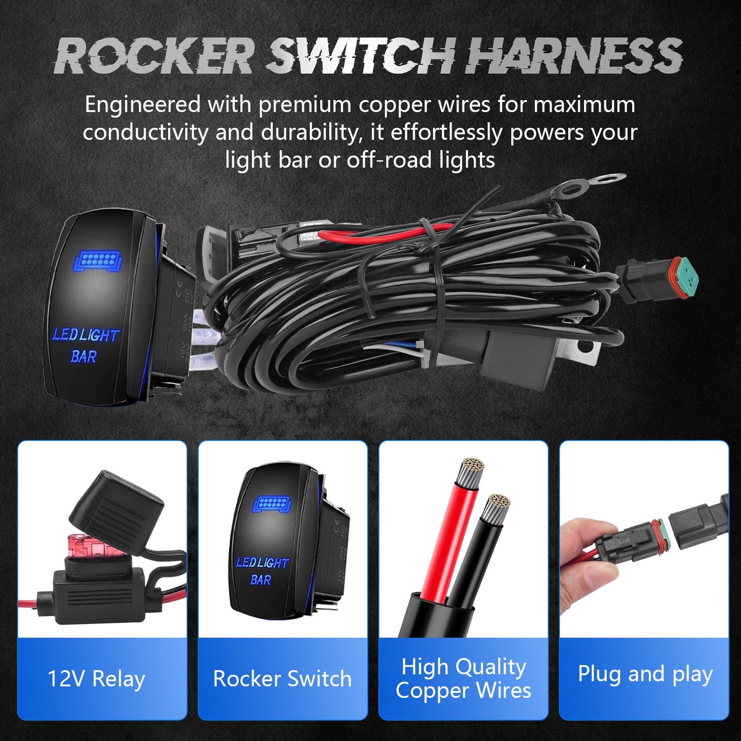 Chelhead RZR Led Light Bar Mount 30 Inch Combo Beam Led Lights with Mounting Brackets Rocker Switch Harness Compatible with Polaris RZR Pro R 2022+, Front Facing 30 - Inch LED Kit (White Light) - Chelhead