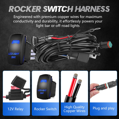 Chelhead RZR Led Light Bar Mount 30 Inch Combo Beam Led Lights with Mounting Brackets Rocker Switch Harness Compatible with Polaris RZR Pro R 2022+, Front Facing 30 - Inch LED Kit (White Light) - Chelhead