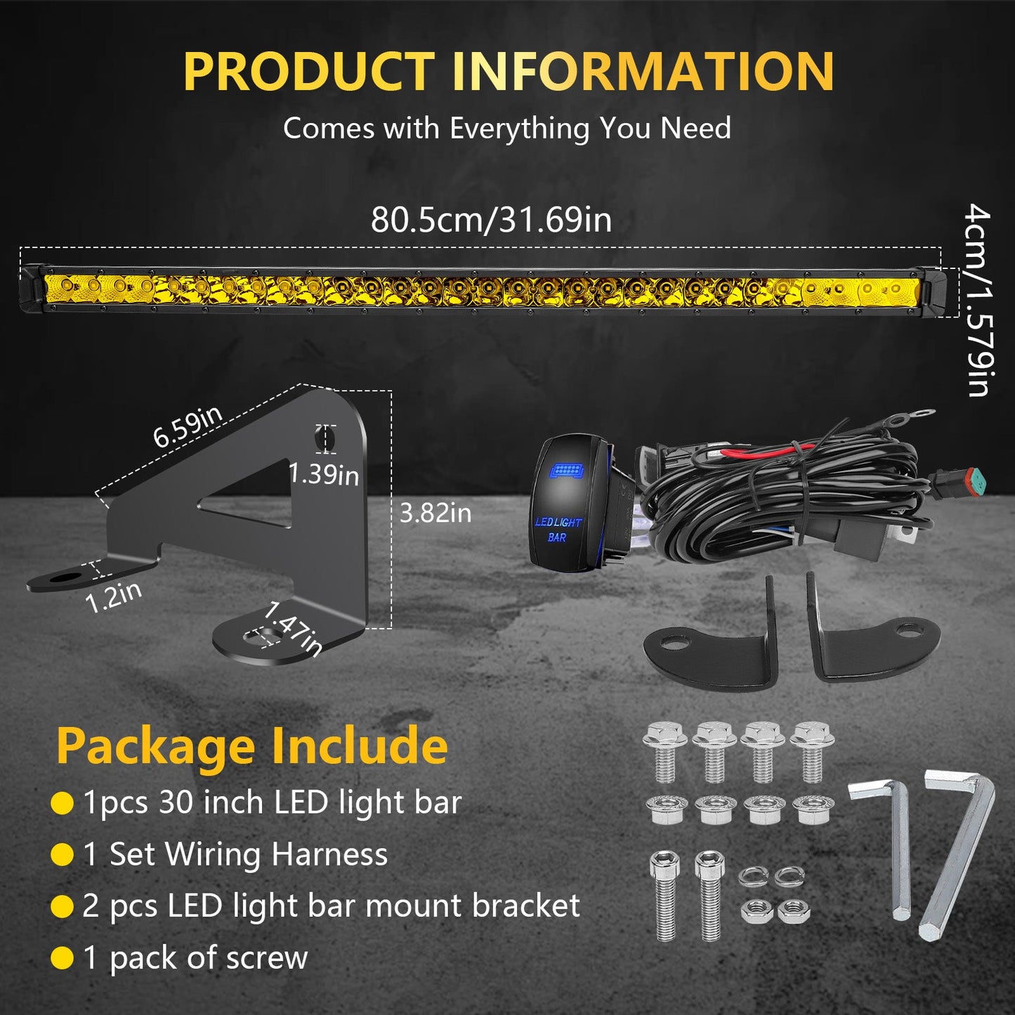 Chelhead RZR Led Light Bar Mount 30 Inch Combo Beam Led Lights with Mounting Brackets Rocker Switch Harness Compatible with Polaris RZR Pro R 2022+, Front Facing 30 - Inch LED Kit (White Light) - Chelhead