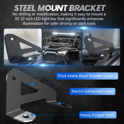 Chelhead RZR Led Light Bar Mount 30 Inch Combo Beam Led Lights with Mounting Brackets Rocker Switch Harness Compatible with Polaris RZR Pro R 2022+, Front Facing 30 - Inch LED Kit (White Light) - Chelhead