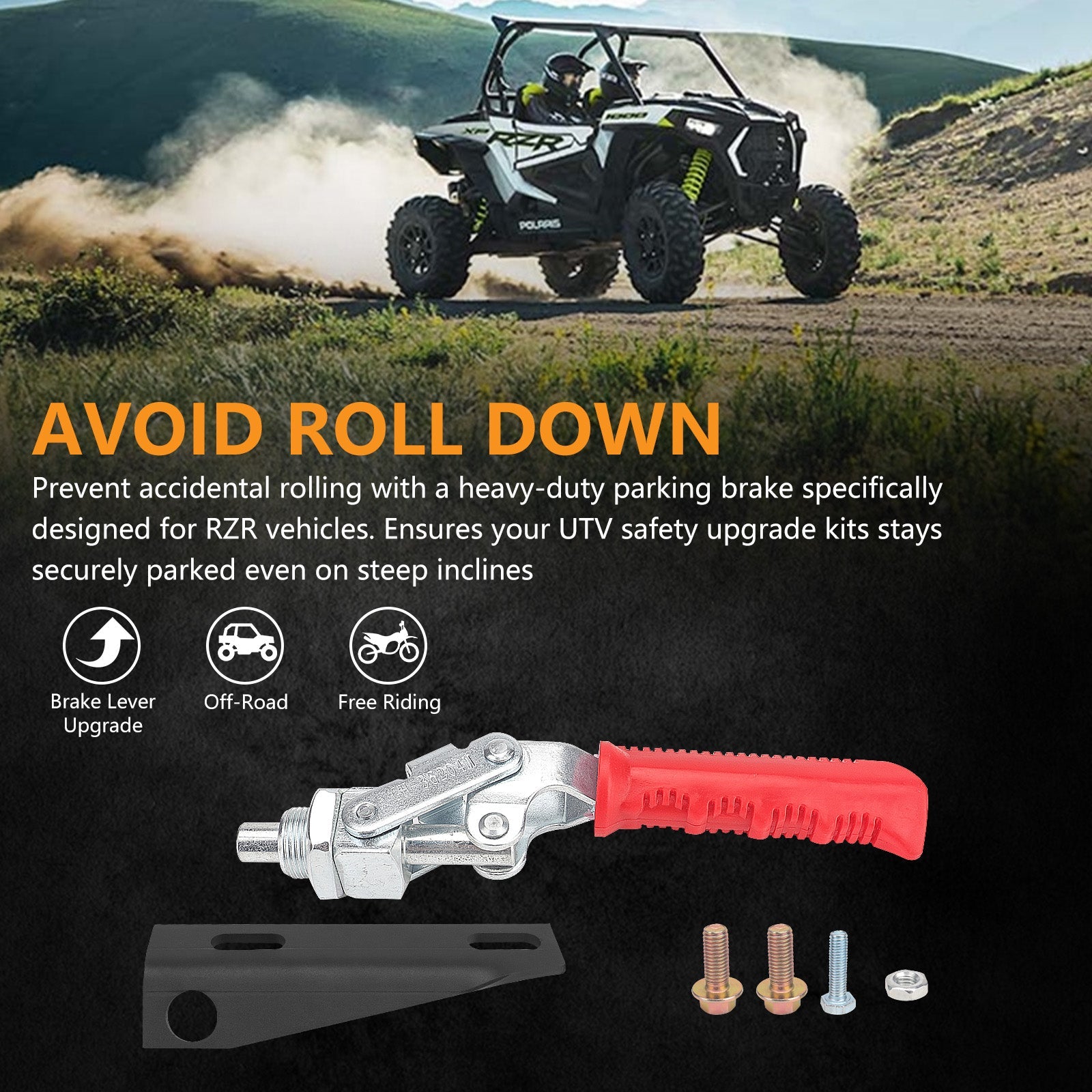 Chelhead RZR Parking Brake Kit Adjustment Tool Power Steering Parking Kit Lockable Brake Assist Compatible with Polaris Razor 1000XP / 1000XP 4, RZR 900S / 900 - Chelhead