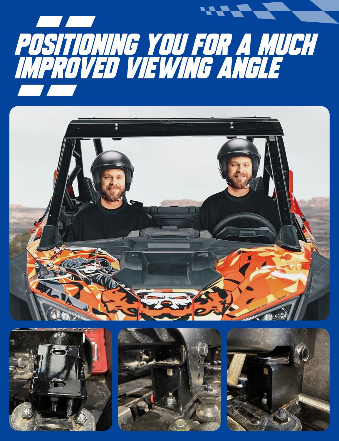 Chelhead RZR PRO 2 Inch Driver Seat Risers Compatible with 2020+ Polaris RZR PRO XP/4 XP, 2022+ RZR PRO R/4 R, 2022+ RZR TURBO R/4 R, Seat Lift Up, Seat Raisers 4 Pack - Chelhead