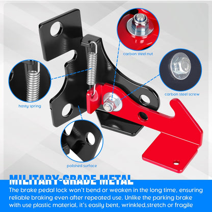 Chelhead Spring Parking Brake RZR Parking Brake Kit Adjustment Brake Pedal Lock Compatible with Polaris RZR All Model Polaris Ranger 800 900 1000 Turbo Turbo S RZR Accessories - Chelhead