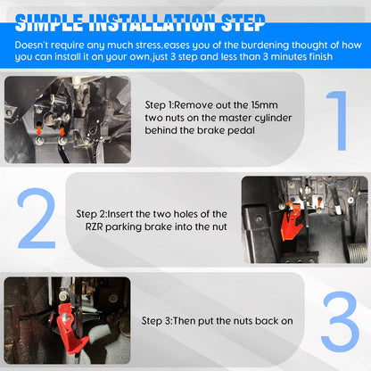 Chelhead Spring Parking Brake RZR Parking Brake Kit Adjustment Brake Pedal Lock Compatible with Polaris RZR All Model Polaris Ranger 800 900 1000 Turbo Turbo S RZR Accessories - Chelhead