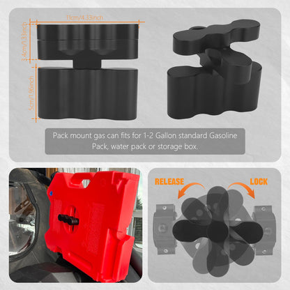 Chelhead UTV ATV Metal Gas Can Mount for 1'' - 2'' Roll Bar Oil Can Water Tank Gasoline Pack Mount Compatible with Polaris RZR Pioneer Can Am Maverick X3 Commander Yamaha Talon ATV - Chelhead