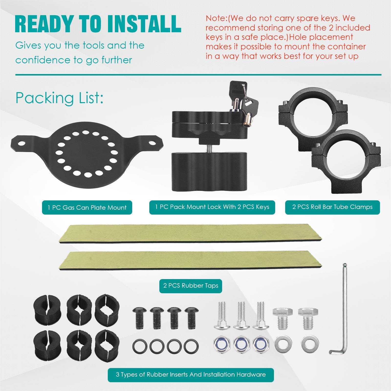 Chelhead UTV ATV Metal Gas Can Mount for 1'' - 2'' Roll Bar Oil Can Water Tank Gasoline Pack Mount Compatible with Polaris RZR Pioneer Can Am Maverick X3 Commander Yamaha Talon ATV - Chelhead