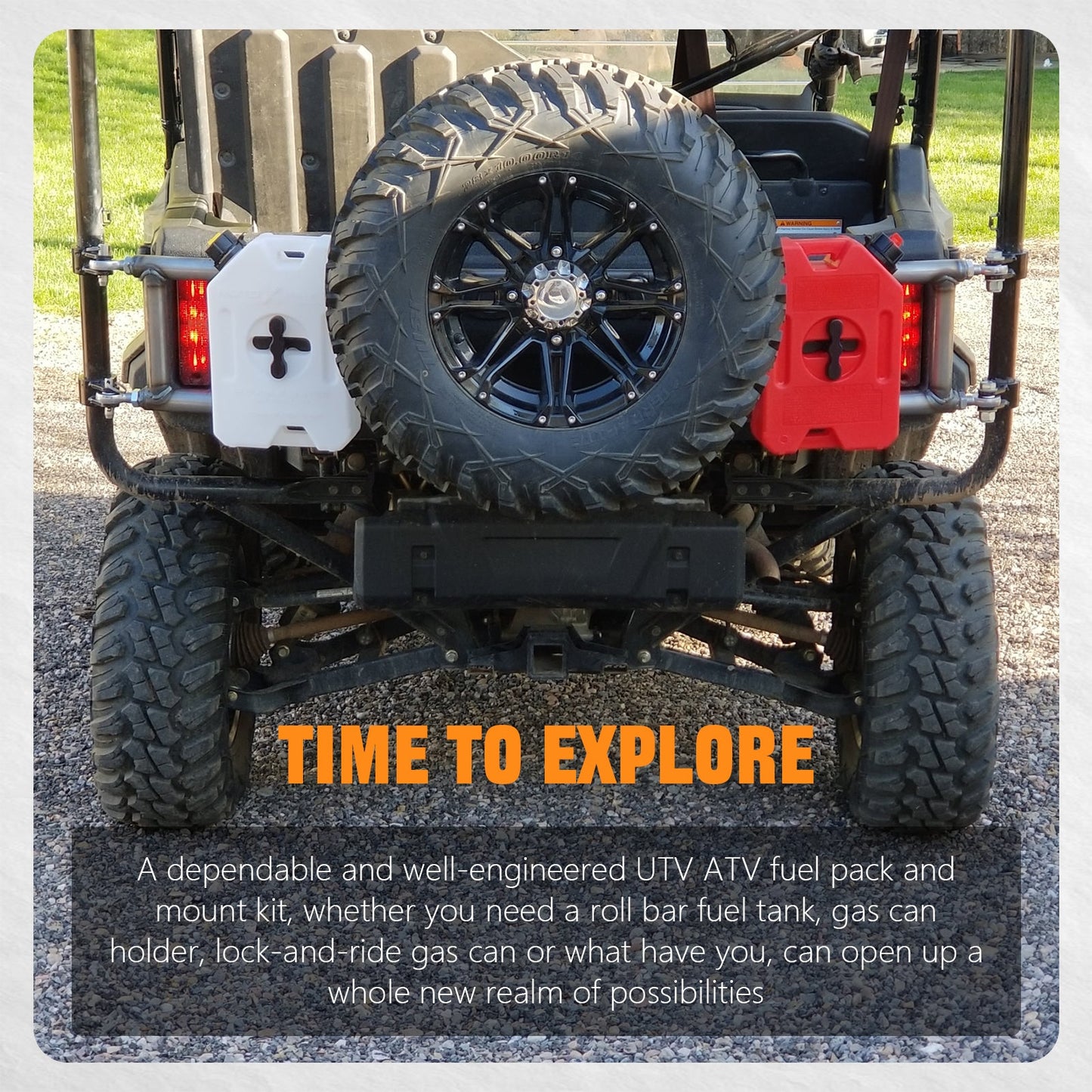 Chelhead UTV ATV Metal Gas Can Mount for 1'' - 2'' Roll Bar Oil Can Water Tank Gasoline Pack Mount Compatible with Polaris RZR Pioneer Can Am Maverick X3 Commander Yamaha Talon ATV - Chelhead