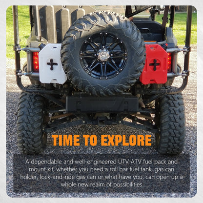 Chelhead UTV ATV Metal Gas Can Mount for 1'' - 2'' Roll Bar Oil Can Water Tank Gasoline Pack Mount Compatible with Polaris RZR Pioneer Can Am Maverick X3 Commander Yamaha Talon ATV - Chelhead