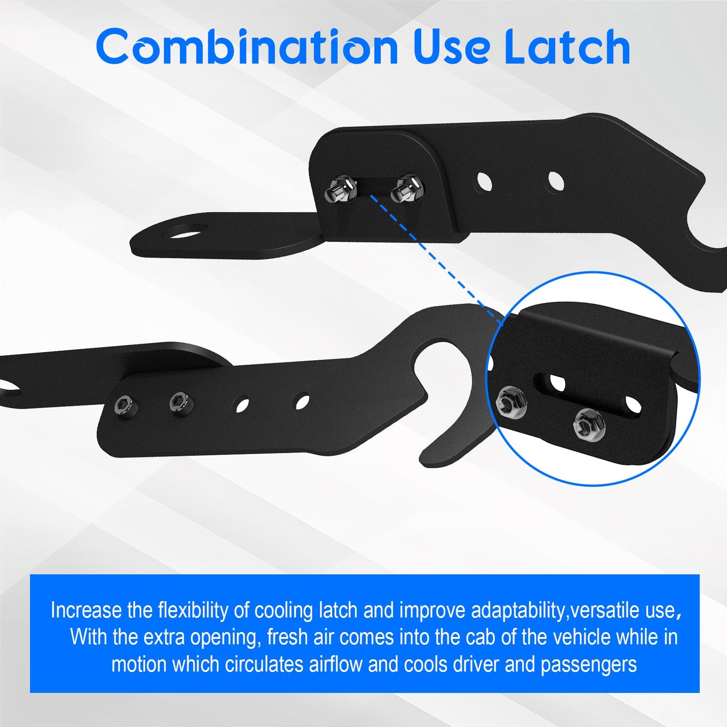 Chelhead UTV Door Latches Adjustable Wide 5.7’’ - 7.1’’ with Vent Extender 2 PCS Latch Combine Usage Easy Heavy Duty Air Vent Extender Compatible with 2020 - 2025 RZR PRO XP/4,General Turbo R - Chelhead