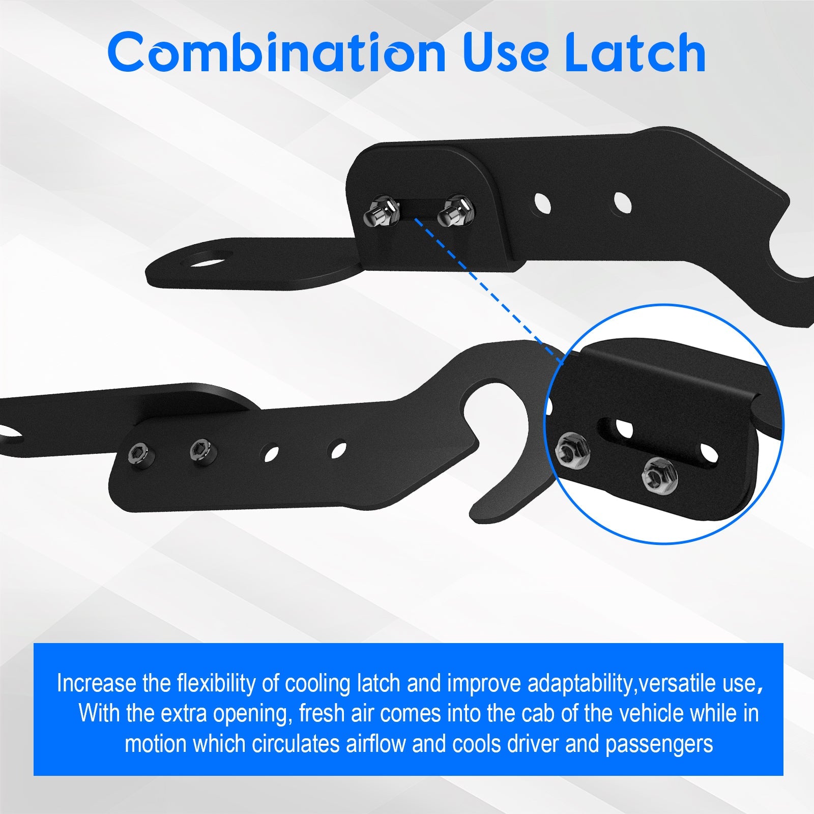 Chelhead UTV Door Latches Adjustable Wide 5.7’’ - 7.1’’ with Vent Extender 2 PCS Latch Combine Usage Easy Heavy Duty Air Vent Extender Compatible with 2020 - 2025 RZR PRO XP/4,General Turbo R - Chelhead