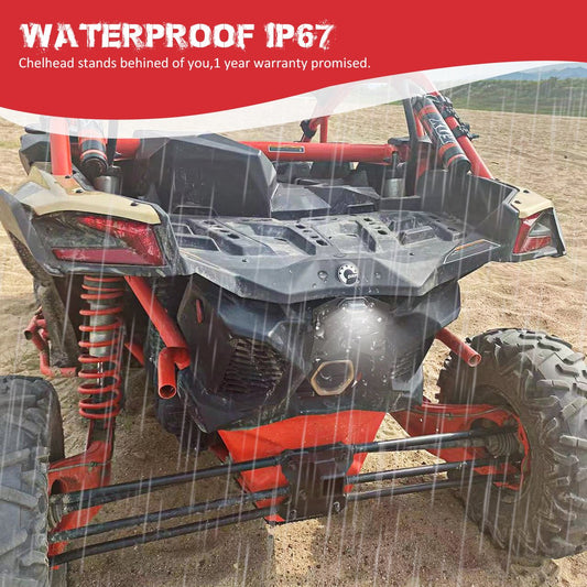 Chelhead UTV License Plate Holder With Light, Aluminium RZR License Plate Mount Compatible with Polaris RZR XP 1000 Ranger Can Am Maverick x3 Kawasaki Teryx - Chelhead