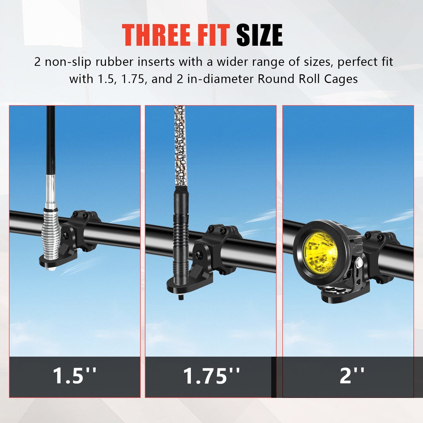 Chelhead UTV Whip Mount for 1.5" - 2" Roll Cage Clamp 360°Adjustable Aluminum Alloy Flag Antenna Mounting Bracket Brackets UTV Accessories Compatible with Talon, ATV, UTV, Trucks, RZR, Ranger, Can - Am - Chelhead