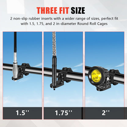 Chelhead UTV Whip Mount for 1.5" - 2" Roll Cage Clamp 360°Adjustable Aluminum Alloy Flag Antenna Mounting Bracket Brackets UTV Accessories Compatible with Talon, ATV, UTV, Trucks, RZR, Ranger, Can - Am - Chelhead