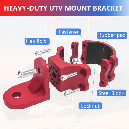 Chelhead UTV Whip Mount for 1.5" - 2" Roll Cage Clamp 360°Adjustable Aluminum Alloy Flag Antenna Mounting Bracket Brackets UTV Accessories Compatible with Talon, ATV, UTV, Trucks, RZR, Ranger, Can - Am - Chelhead