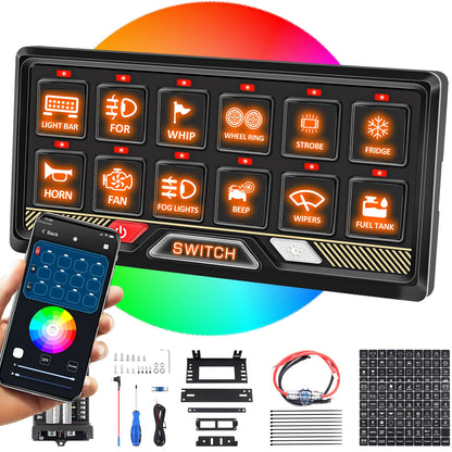 P2 8 Gang RGB Switch Panel | Smart Solid State Control System for Off - Road, RV & Marine - Chelhead
