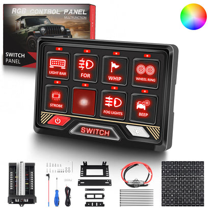 P2 8 Gang RGB Switch Panel | Smart Solid State Control System for Off - Road, RV & Marine - Chelhead