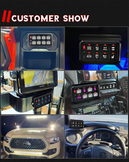 RGB Backlit Multifunction Led AUX Switch Panel Controller for for RV, Truck, UTV & Marine - Chelhead