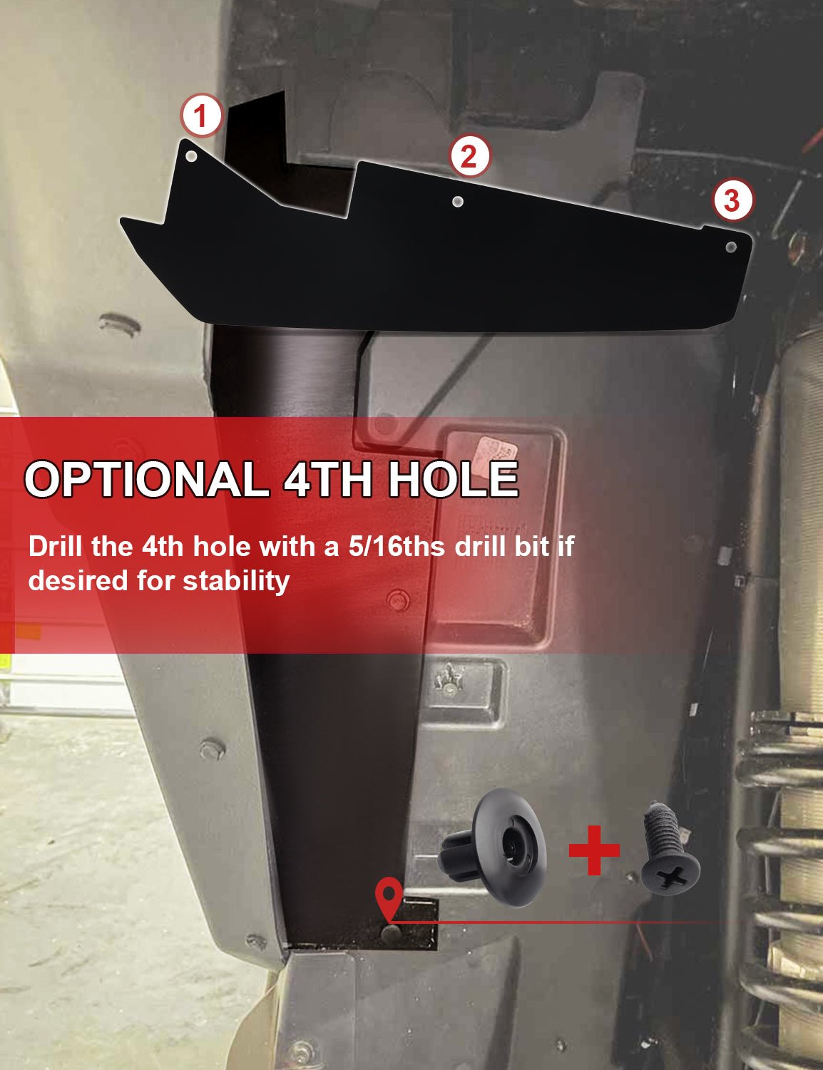 Wheel Well Block Offs, Rear Fender Flares Mud Flap Guard Compatible with Polaris RZR Turbo R, Pro XP - Chelhead