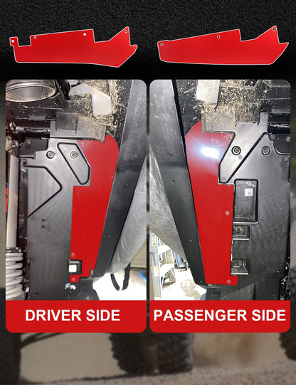 Wheel Well Block Offs, Rear Fender Flares Mud Flap Guard Compatible with Polaris RZR Turbo R, Pro XP - Chelhead