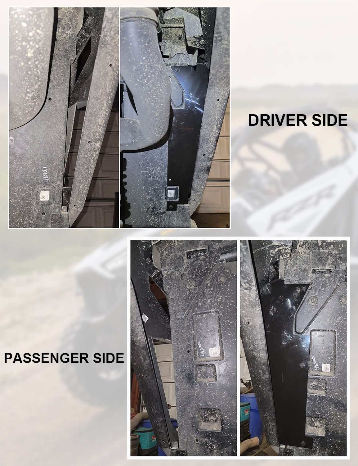 Wheel Well Block Offs, Rear Fender Flares Mud Flap Guard Compatible with Polaris RZR Turbo R, Pro XP - Chelhead