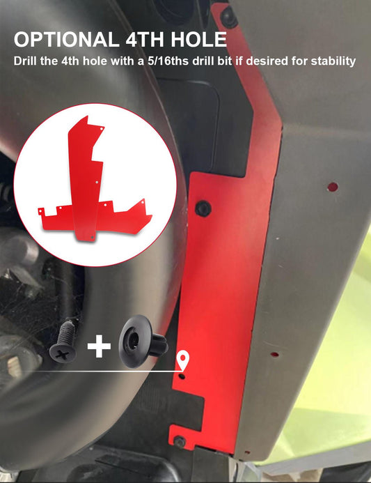 Wheel Well Block Offs, Rear Fender Flares Mud Flap Guard Compatible with Polaris RZR Turbo R, Pro XP - Chelhead